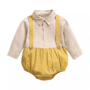 BABY BOY’S BODYSUIT WITH COLLAR AND LONG SLEEVE