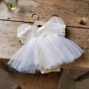 NEWBORN BABY GIRL PRINCESS DRESS WITH HAIR ACCESSORIES